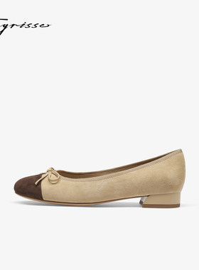 花园茶会蹀愫26年春季新款拼色增高2CM蝴蝶结浅口单鞋T76119A-06