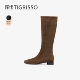 苹果派蹀愫25冬季 高靴长筒靴TA65709 新款 加绒显瘦时装