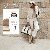 松弛假日蹀愫26春新老钱风乐福钻扣厚底增高4.5休闲鞋 T76113A