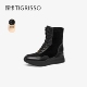 蹀愫25年秋冬新款 运动加绒超轻厚底增高6马丁拳击短靴TA65721