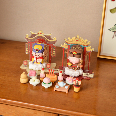 小神仙摆件财神文殊菩萨土地公灶神桌面贡品摆件车载招财工位装饰