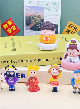 可爱西游记唐僧师徒四人小摆件礼物车载装饰品小玩偶桌面装饰摆件