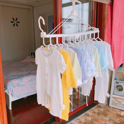 儿童衣架子新生婴儿小孩宝宝多功能衣服挂撑家用可折叠晒晾衣架