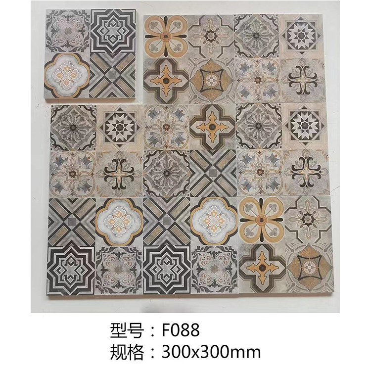 东南亚风卫生间防滑水泥花砖