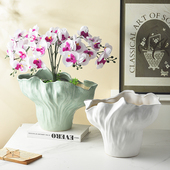 简约现代创意陶瓷花盆绿植桌面异形盆景盆