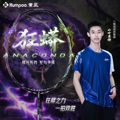 熏风狂蟒羽毛球拍全碳素纤维超轻