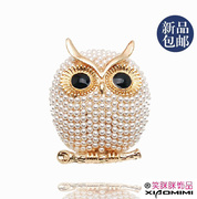 Package mail smiling Korean version of OWL Full rhinestone Crystal rhinestone brooch women''s fancy brooch pin clasp women