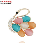 Korean Crystal rhinestones brooch women smiling Swan high-grade brooch pin clasp Korea jewelry 604871