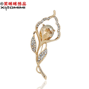Package mail smiling Korean rhinestones brooch pin woman Lily gift luxury corsage pin clasp