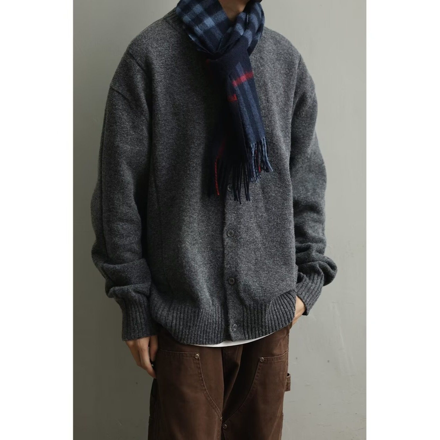 美式学院风毛衣男款套装秋冬季高级感男士针织衫男装气质日系百搭