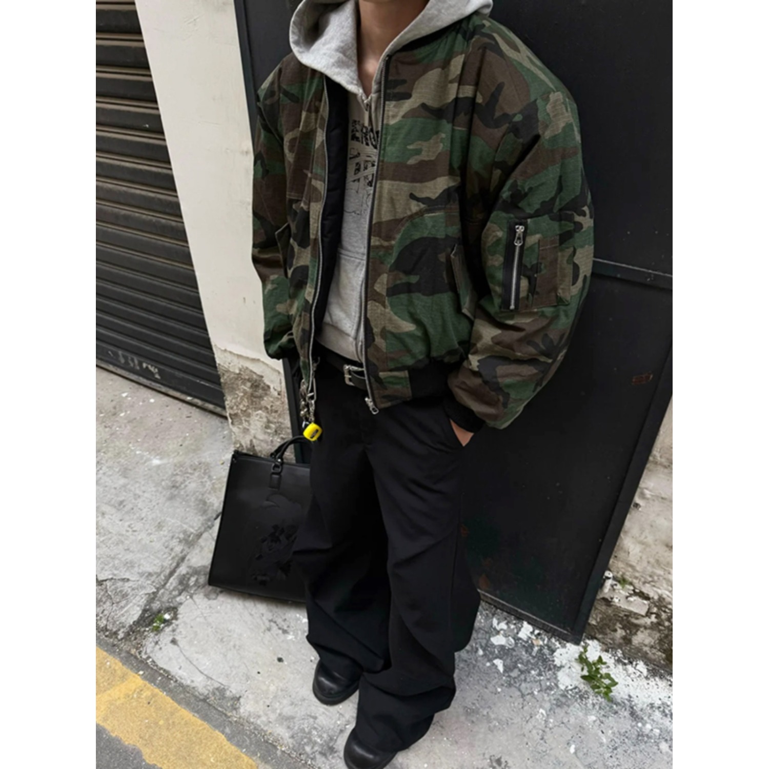 美式迷彩两面双穿飞行员夹克棉服男女款加厚保暖秋冬季棒球服棉衣