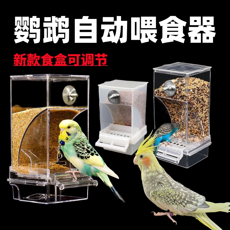 鹦鹉食盒自动下食盒谷壳分离防溅