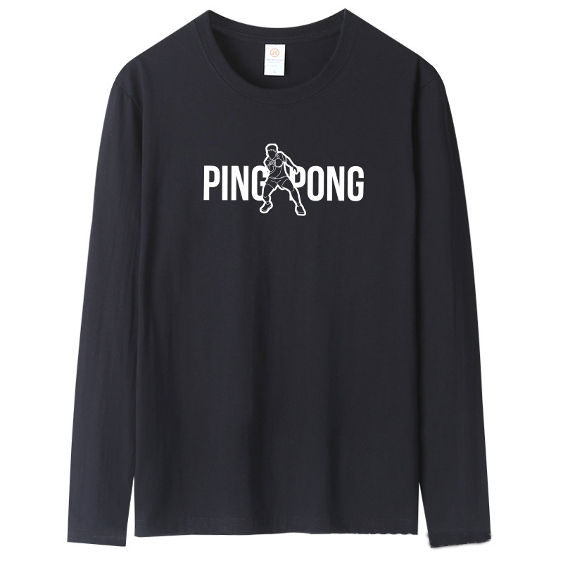 长袖纯棉乒乓球服上衣T恤男女球衣训练春秋冬圆领比赛运动休闲服