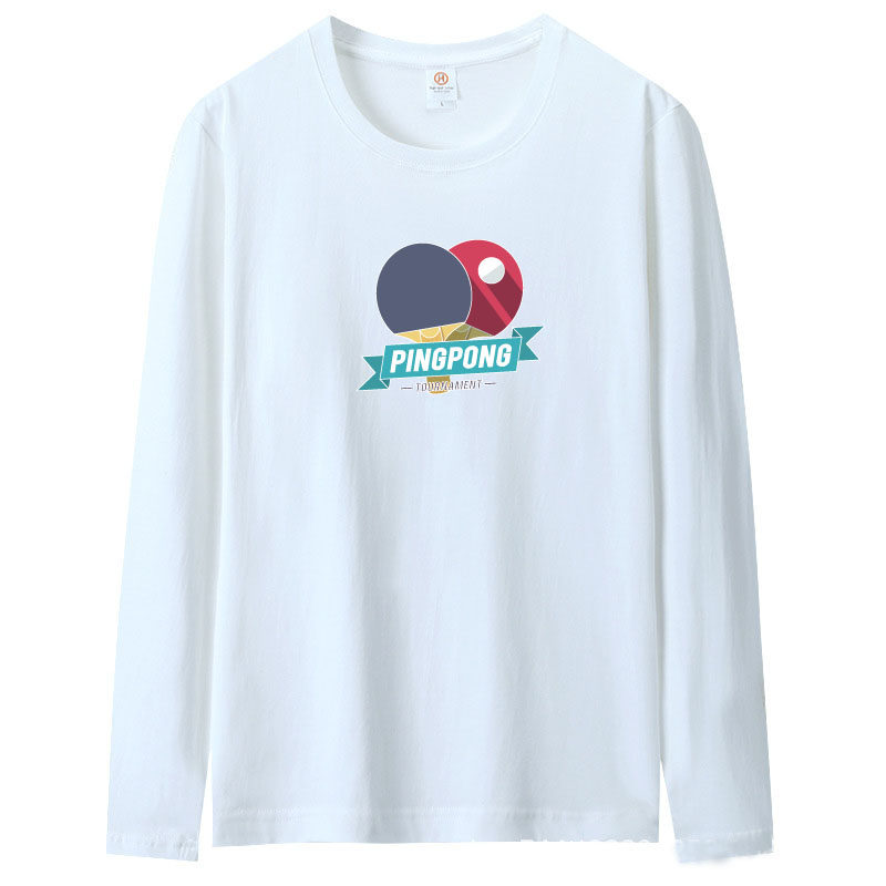 长袖纯棉乒乓球服上衣T恤男女球衣训练服秋冬春打底比赛运动薄款