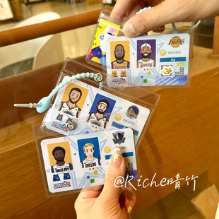 库里水花兄弟超酷Q版球员卡套挂件书包背包礼物挂饰可扫码原创