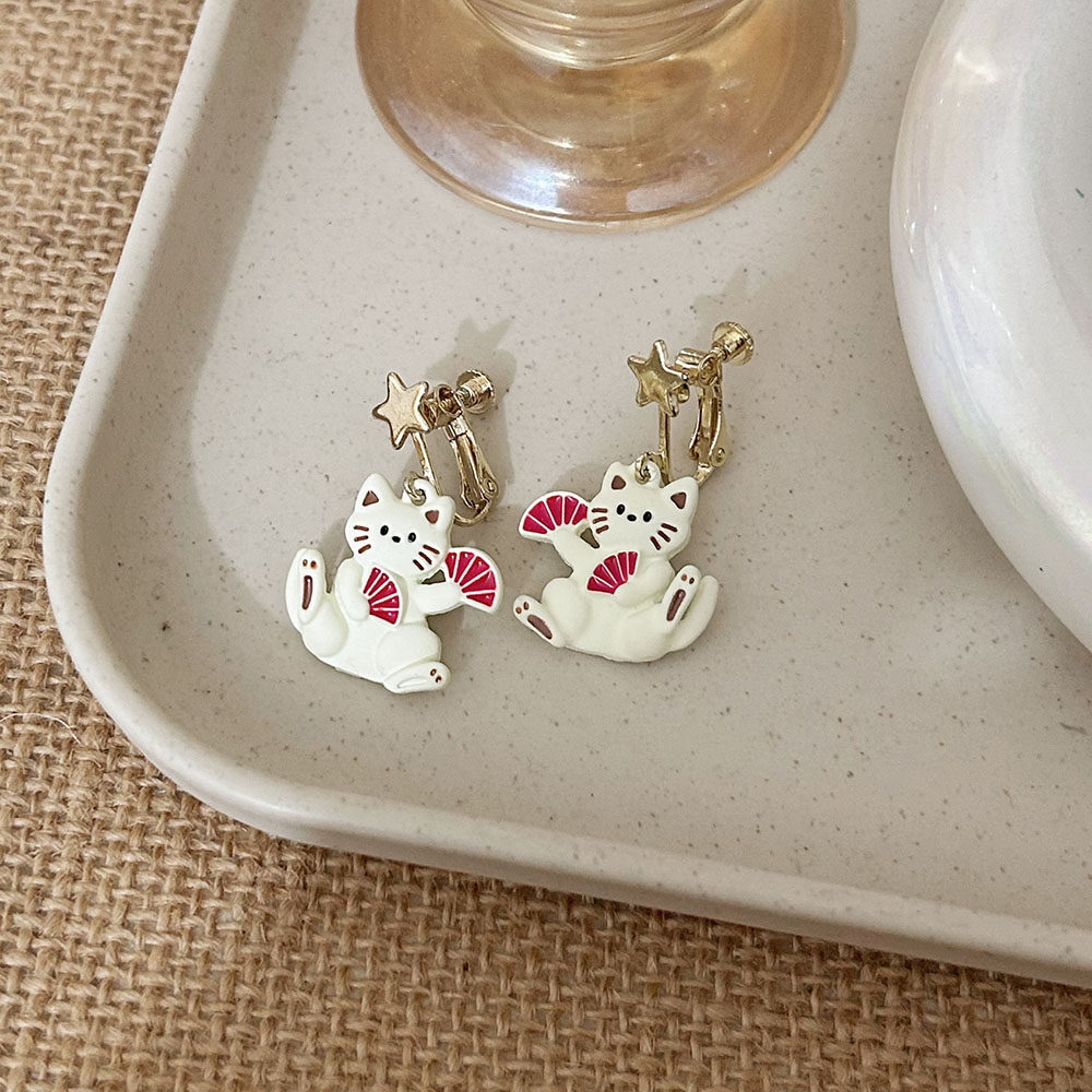 甜美可爱俏皮招财猫耳夹显脸小