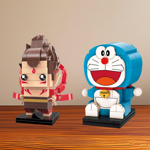 正版哪吒魔童降世积木哆啦A梦男孩子6岁以上玩具小学生女生系列