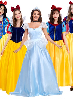 迪士尼公主裙大人cos服装安娜艾莎白雪公主裙成人六一舞台演出服
