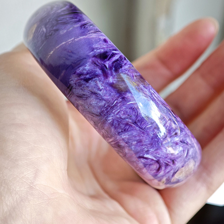 天然紫龙晶查罗石手镯