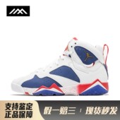 儿童篮球鞋 皮革 高帮 蓝色 Jordan 圆头 白色 LOLO
