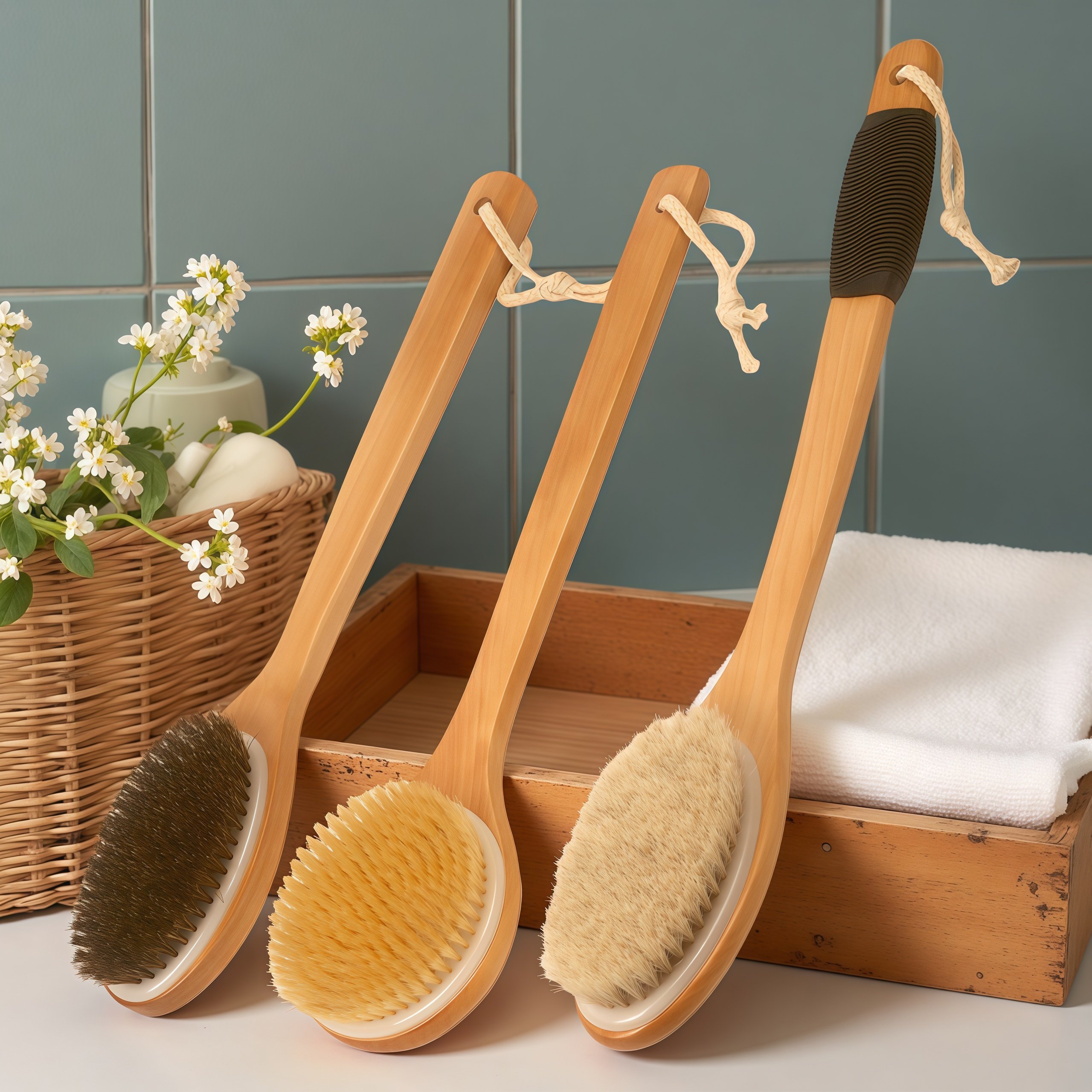 实木长柄猪鬃硬毛刷子马鬃软毛搓澡刷洗澡搓后背沐浴刷干湿两用刷