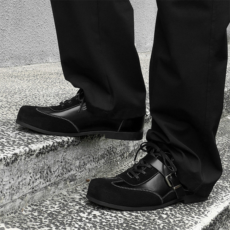 正品英伦风黑色德训鞋男女复古休闲皮鞋2026春季小众设计平底单鞋,流行男鞋,德训鞋,淘宝优惠券,粉丝福利购,淘宝优惠卷