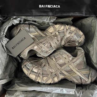 九代做旧休闲鞋 香港正品 2025新款 厚底男女鞋 潮 巴家3xl绑带老爹鞋