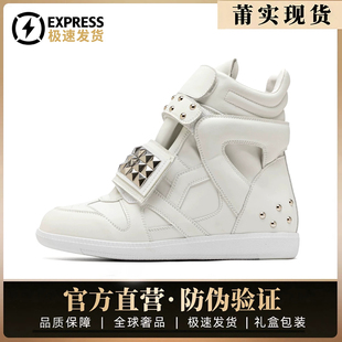 【老炮甄选】外穿重工金属铆钉高帮鞋男魔术贴休闲运动软底板鞋女