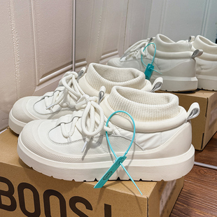 官方正品东北户外白色雪地靴男款冬季2025新款加绒加厚保暖棉鞋女