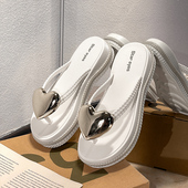 官方正品 外穿防滑沙滩凉鞋 爱心浪花系列厚底人字拖女2026夏季 爆款