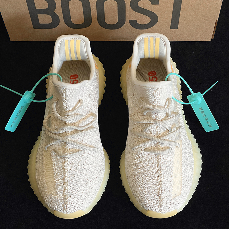 正品OG YEEZY广椰子350白黄小邹菊官网男鞋女款情侣运动休闲鞋子