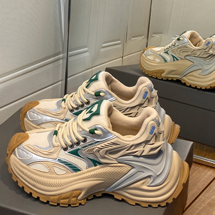 赵露思同款 增高厚底休闲鞋 响尾蛇老爹鞋 2025新款 潮 女春季 官方正品