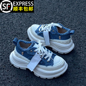 厚底增高运动鞋 官方正品 潮 男款 女2026爆款 毕雯珺同款 开口笑帆布鞋