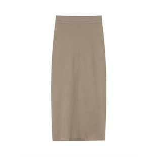 顾小落 加州碎片 口碑线百搭常青款 羊毛直筒长款针织半裙