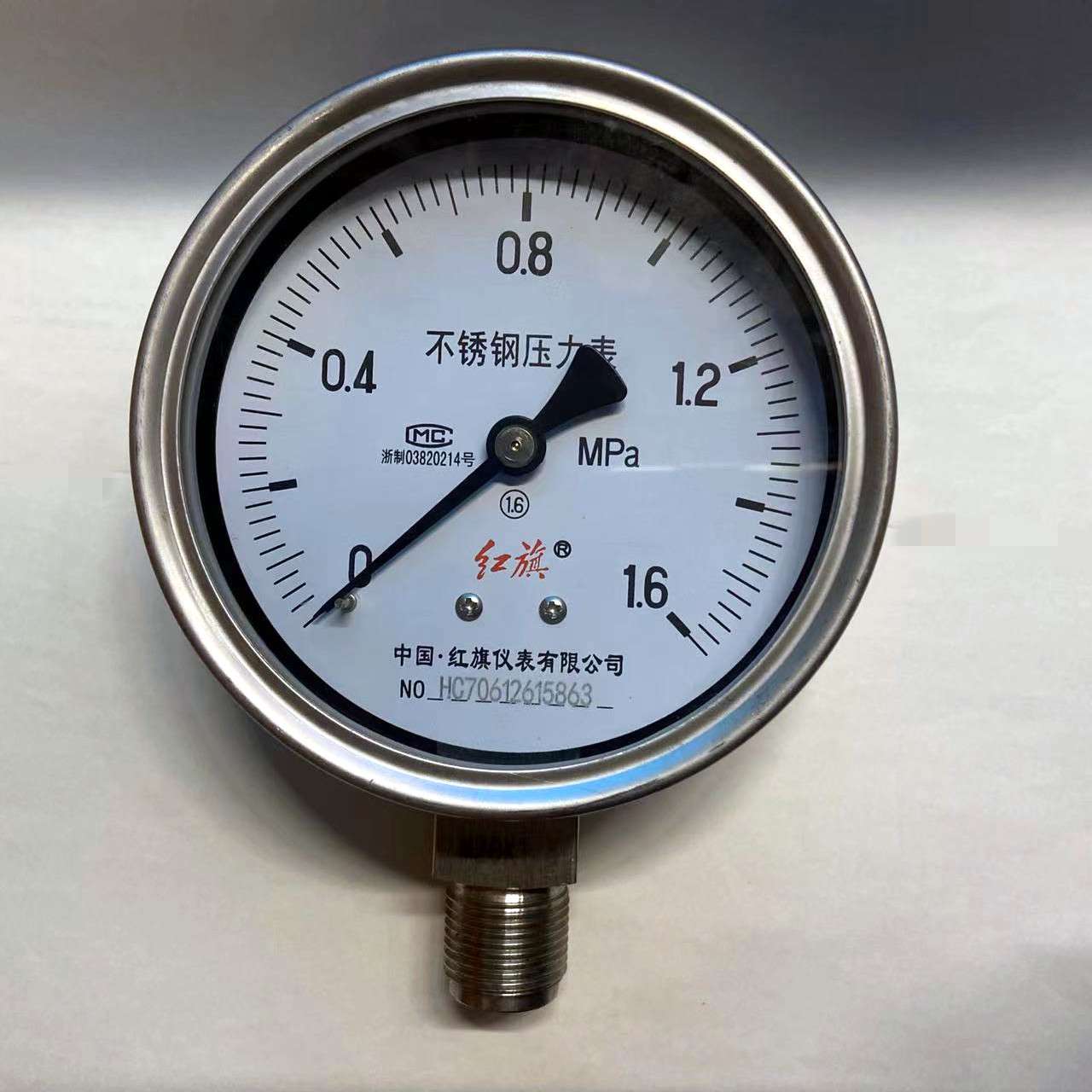 红旗不锈钢耐温蒸汽压力表Y-100BF液压水压气压指针式机械仪表