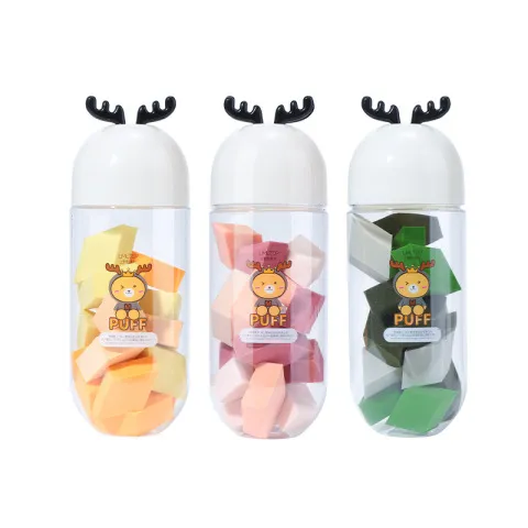 粉扑厂货通枚装上妆LMLTOP15菱形干湿两用罐装A80207小鹿