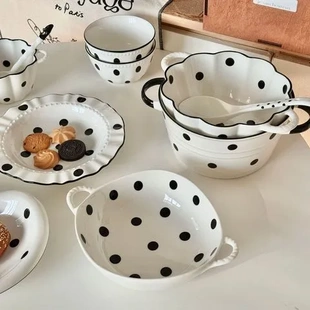 碗盘勺高颜值简约 家用釉下彩碗碟高级感陶瓷高温组合餐具套装