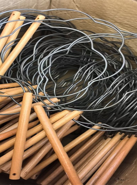 短柄钩织团扇铁框手工diy梅花圆形缠婚扇骨架蚕食丝扇框汉服扇子