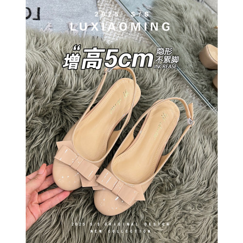 蝴蝶结包头凉鞋绝美气质后空单鞋