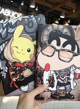 皮卡丘可爱卡通壳ipad9代2020新10.2寸ipadair2保护套2019款ipad9.7英寸平板皮套10.9寸超薄mini5/4