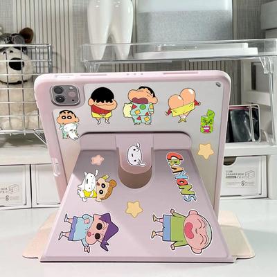 带笔槽可旋转蜡笔小新Diy贴纸适用2025新款保护套12.7英寸二代平板电脑TB375FC联想12.7Tab P12平板保护套壳