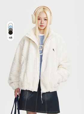 CATTEE美式学院风羊羔毛外套男女2025冬季新款保暖棉衣棉服上衣潮