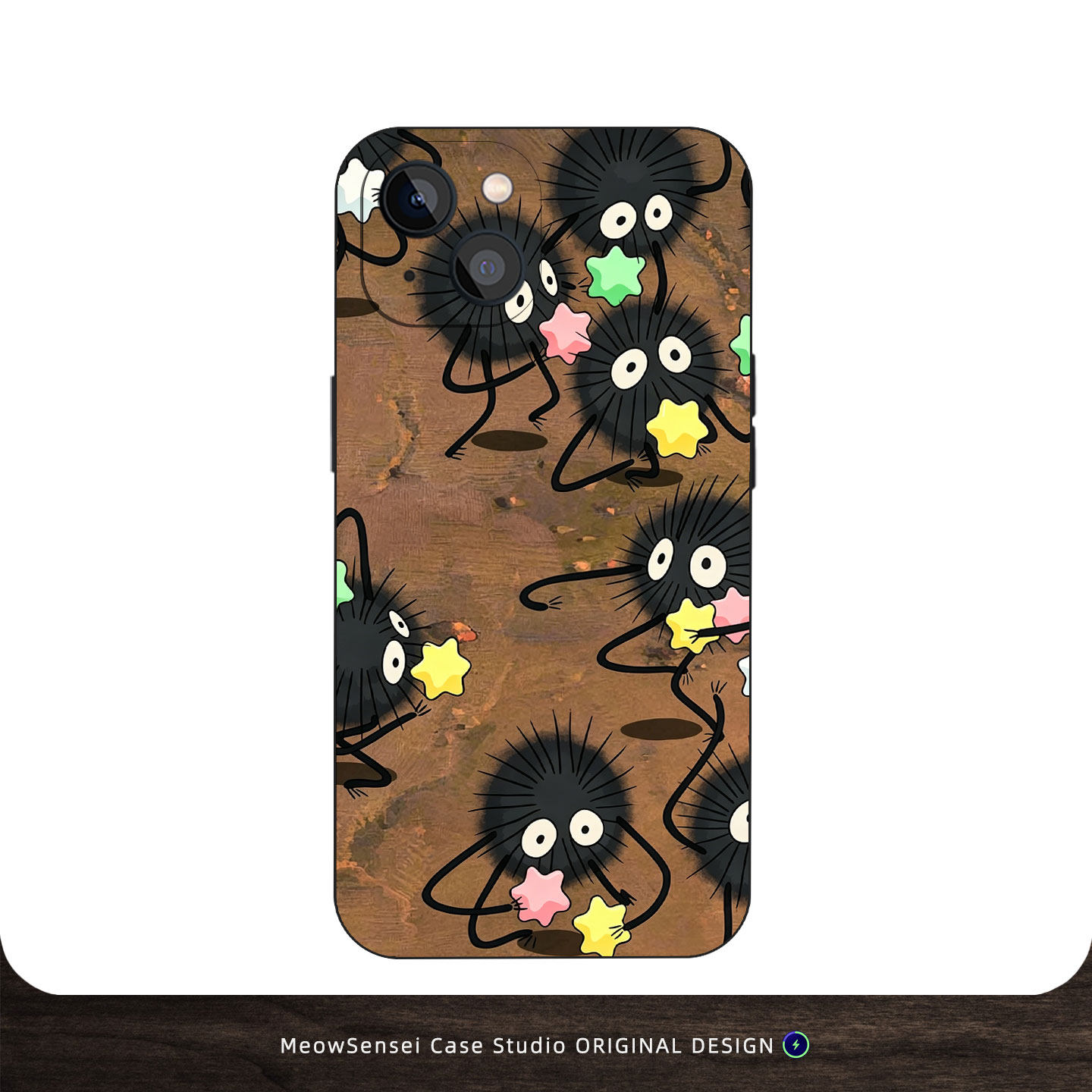 可爱煤炭小精灵日系卡通手机壳适用苹果16小米15华为17E防摔硅胶Air磨砂VIVO动漫OPPO磁吸充电iPhone17ProMax