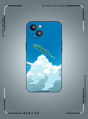 像素Mega烈空坐宝可梦手机壳适用iPhone16小米14液态硅胶12玻璃11全包防摔13苹果15ProMax神奇宝贝动漫二次元