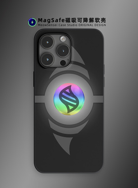 Mega进化石宝可梦磁吸手机壳适用MagSafe苹果15promax可降解手机保护套iPhone14Plus动漫13/12神奇宝贝11软壳