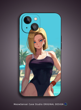 泳装18号七龙珠手机壳适用苹果16小米15红米K90动漫二次元OPPO华为Air液态硅胶VIVO磁吸iPhone17ProMax保护套