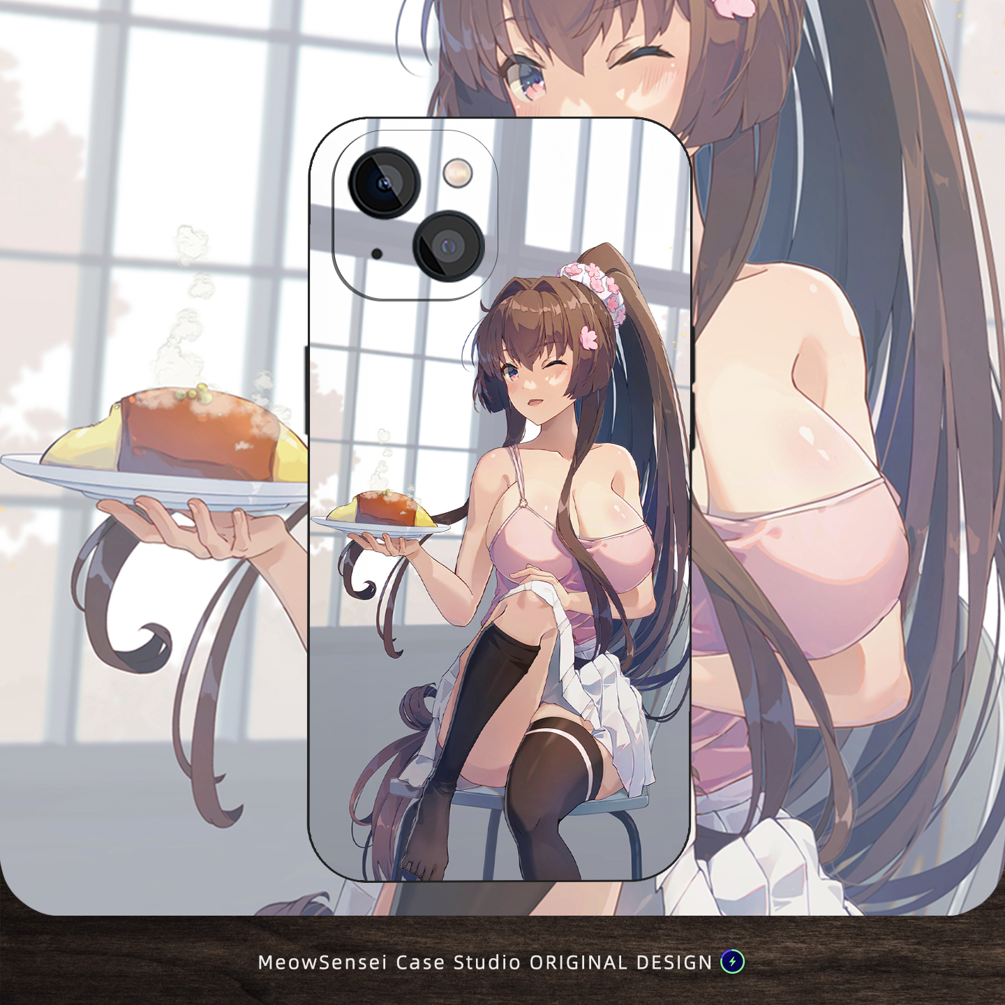 二次元蛋包饭美少女手机壳适用苹果16小米15华为13/14红米K90动漫VIVO液态硅胶OPPO磁吸iPhone17ProMax保护套