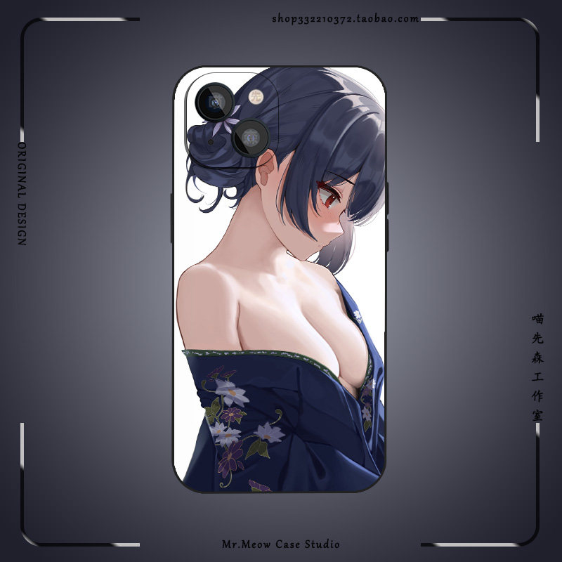 日式和风少女小众手机壳适用iPhone16防摔13硅胶12动漫二次元14苹果15ProMax华为OPPO小米VIVO日韩玻璃保护套