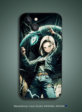 七龙珠18号手机壳适用苹果16华为P70荣耀80小米15液态硅胶VIVOX200红米K90动漫二次元OPPO磁吸iPhone17ProMax