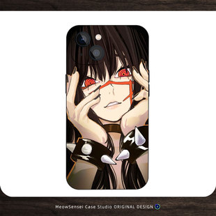 暗黑螺旋红眼动漫少女手机壳磁吸硅胶磨砂软壳小众亚文化辣妹二次元酷女孩个性荆棘尖刺朋克风全包防摔保护套